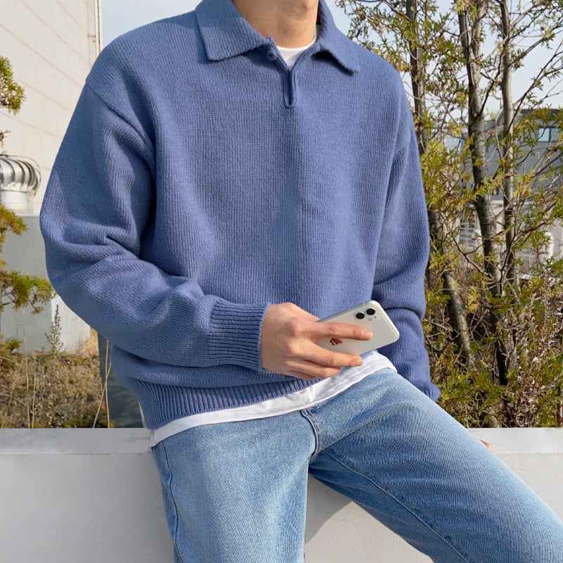Herbstpullover mit Revers