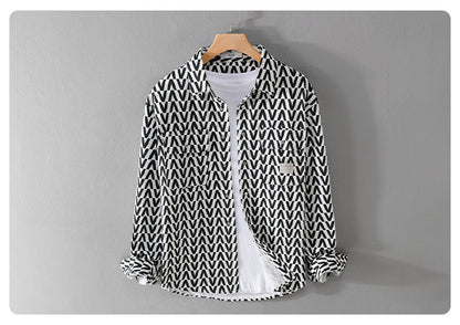 UrbanStoff | Bedrucktes Freizeit Hemd Langarm