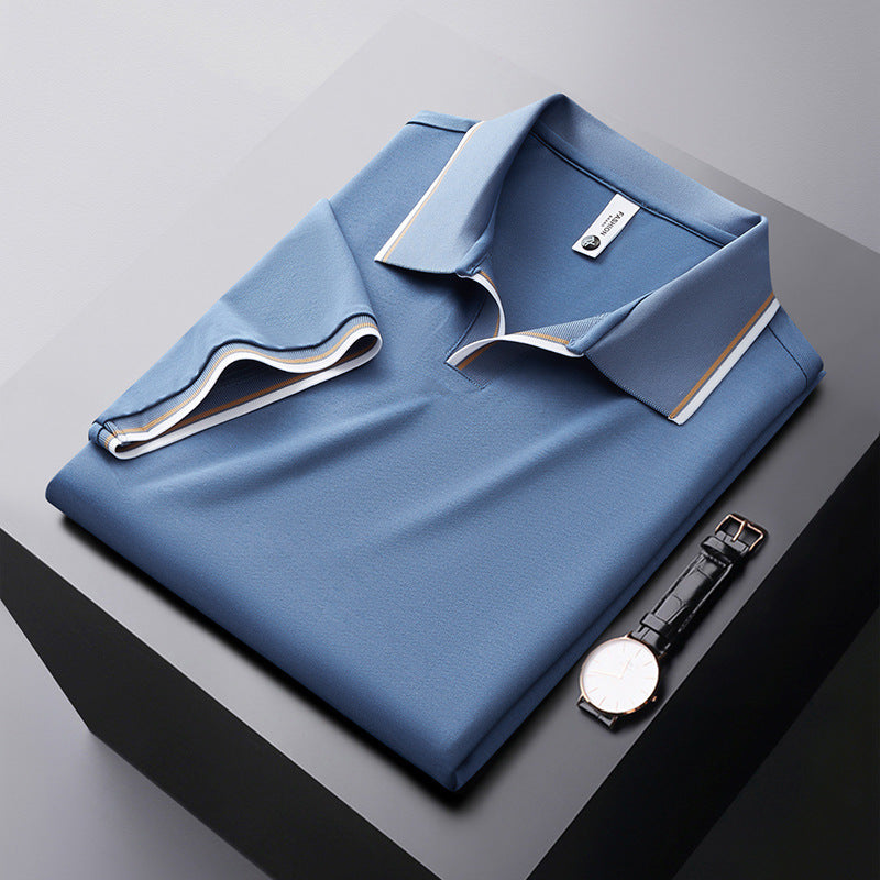 Maulbeerseide Kurzarm-Poloshirt