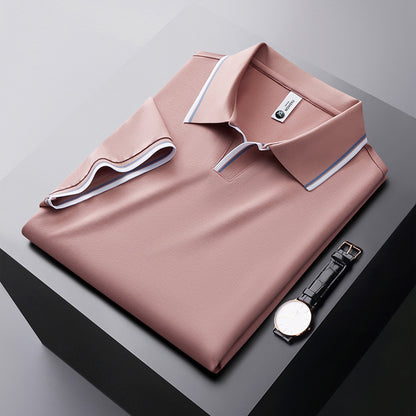 Maulbeerseide Kurzarm-Poloshirt