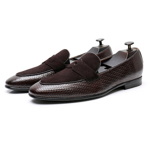 Lederloafer mit Struktur