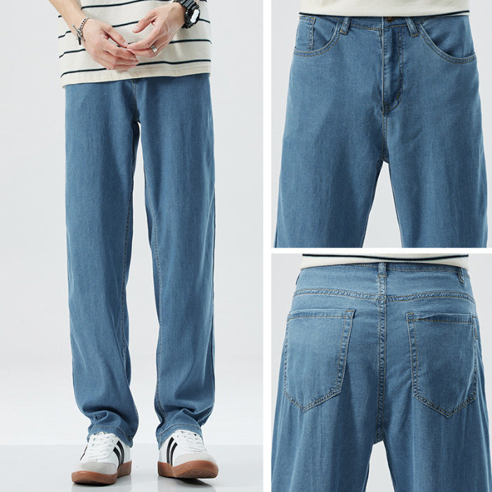 Lockere Gerade Eisseiden-Jeans