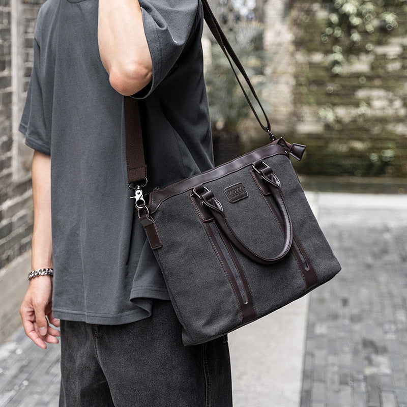 UrbanStoff | Canvas Schultertasche Herren Business