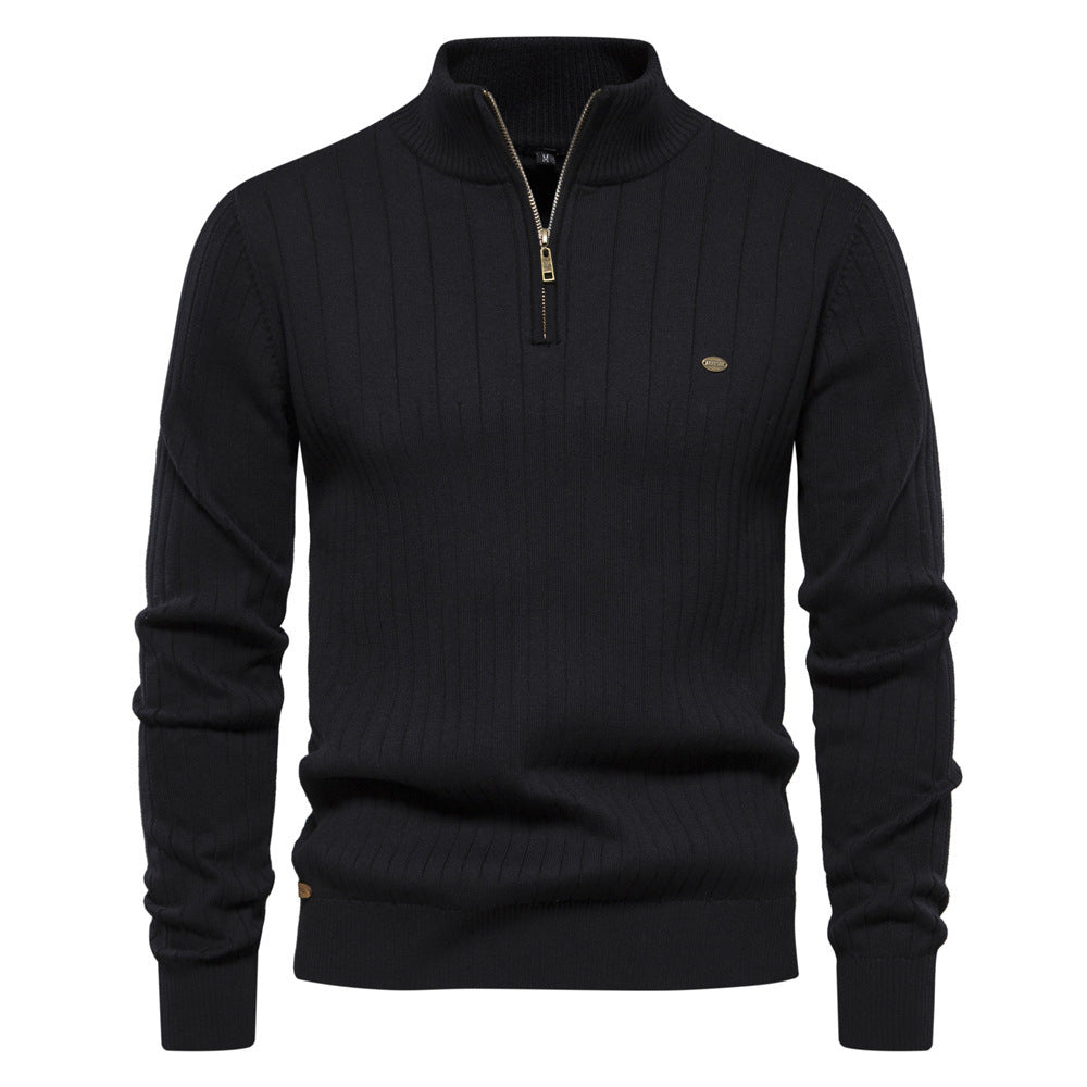 Slim Fit Halbzip-Pullover für Herren