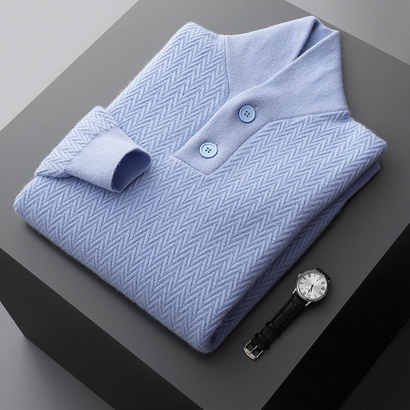 UrbanStoff | Herren Kaschmirpullover mit Reverskragen