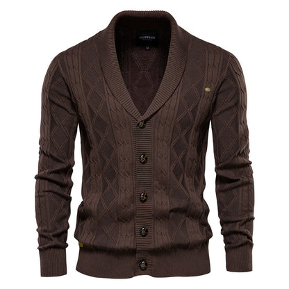 UrbanStoff | Herren Strickjacke Dick Gestrickt