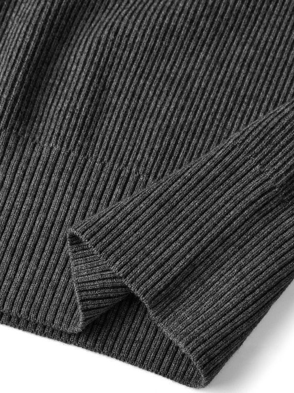 Strickpullover mit Zipper & Kragen