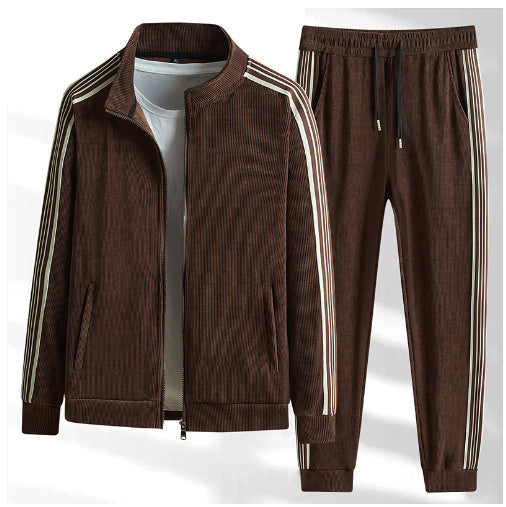 UrbanStoff | Herren Jugend Sport Trainingsanzug – Strickjacken-Set