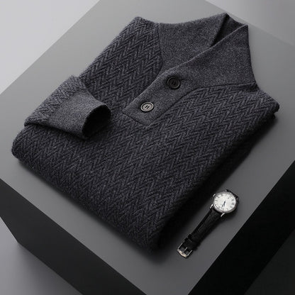 UrbanStoff | Herren Kaschmirpullover mit Reverskragen