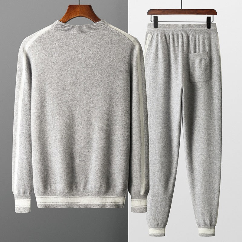 UrbanStoff | Herren Kaschmir Trainingsanzug – Rundhals