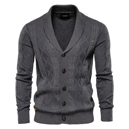 UrbanStoff | Herren Strickjacke Dick Gestrickt