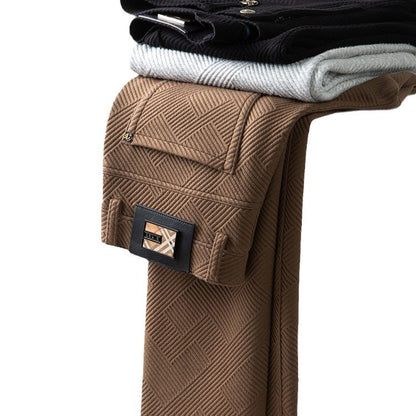 Herren Jacquard Freizeit Hose