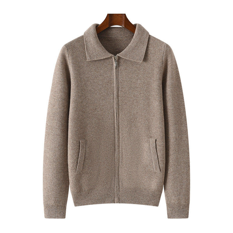 UrbanStoff | Kaschmir Strickmantel mit Reißverschluss