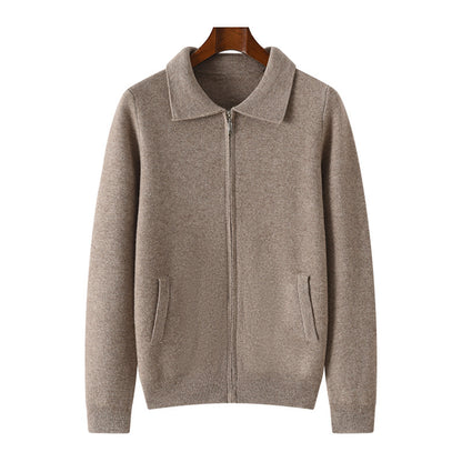 UrbanStoff | Kaschmir Strickmantel mit Reißverschluss