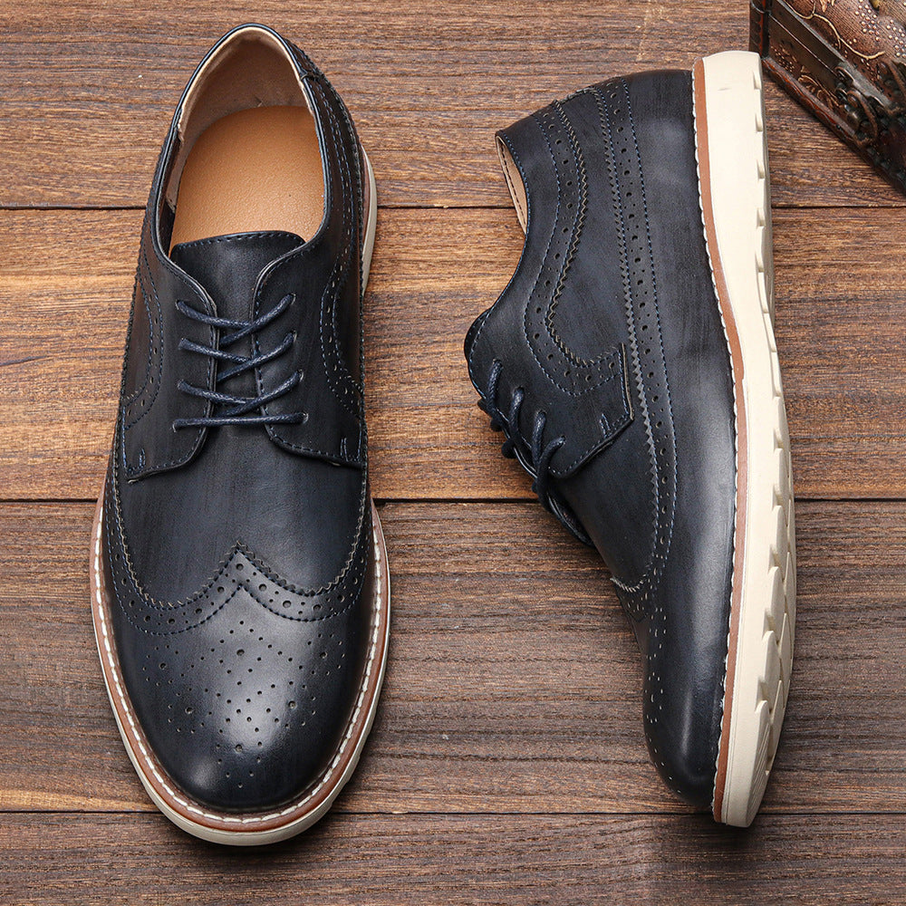 Klassische Leder Brogue Sneaker – Leicht & Bequem