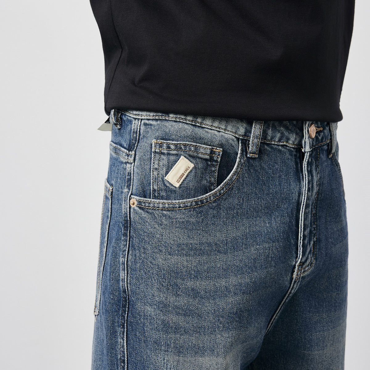 UrbanStoff | Gerade Washed Denim-Jeans