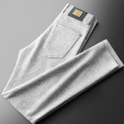 Herren Jacquard Freizeit Hose