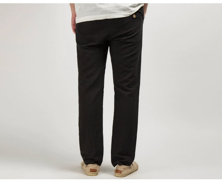 Herren Leinen Freizeithose
