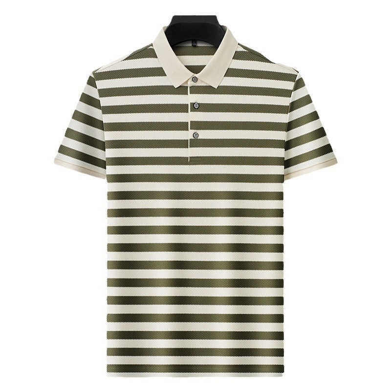 UrbanStoff | Herren Gestreiftes Poloshirt – Kurzarm