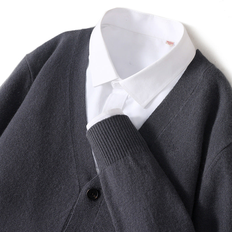UrbanStoff | Woll-Cardigan mit V-Ausschnitt