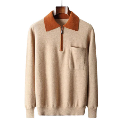Strickpolo mit Reißverschluss