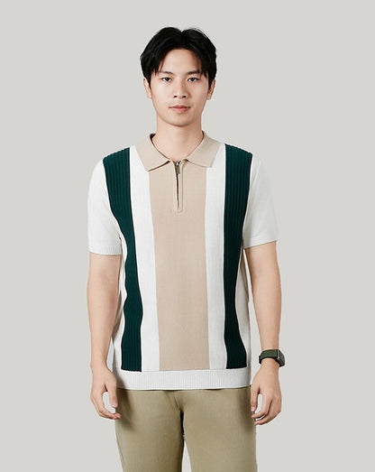 Kontraststreifen Strickshirt